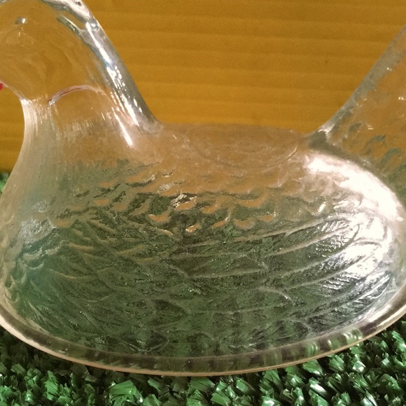 Vintage Indiana glass, Clear glass hen on a nest candy dish, Trinket dish - Picture 8 of 11